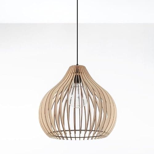 Suspension Bois Sphère pour Ampoule E27 - SILAMP