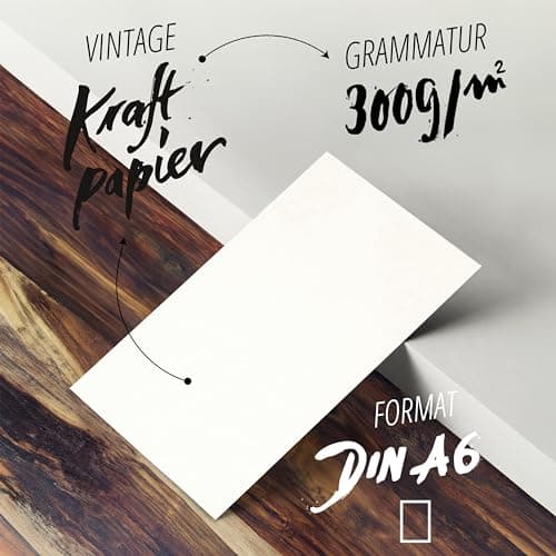 Japun - Cartes postales en papier kraft (set - 100 pièces) pour l'écriture et l'impression - 300 g/m2 - DIN A6 (Creamy Coconut)