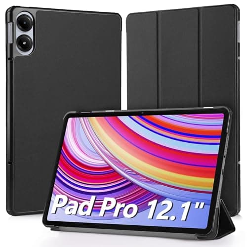 Hianjoo Étui Coque Compatible pour Xiaomi Redmi Pad Pro/Poco Pad 12.1", Ultra Slim PU Housse Cover de Protection avec Fonction Veille/Réveil Automatique Compatible pour Redmi Pad Pro, Noir