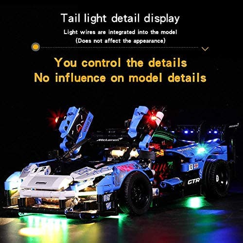 ZHLY Kit d'éclairage LED Compatible avec Lego 42123 Technic McLaren Senna GTR LED Lumière Kit 42123 (Building Blocks Modèle Non Incluse) (Version de mise à niveau)
