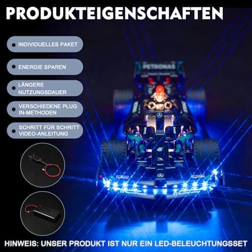 Kit d'éclairage LED compatible avec Lego Mercedes-AMG F1 W14 E Performance Pull-Back (pas de modèle), kit d'éclairage décoratif pour 42165 Technic Mercedes-AMG F1 W14 E Performance Race Car Jouet