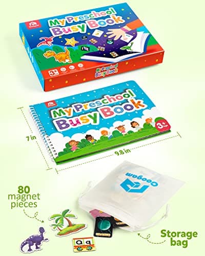 Kugum préscolaire livre magnétique occupé, 9 Thèmes autocollants jouets motricité fine apprendre classeur livre calme jouets Montessori
