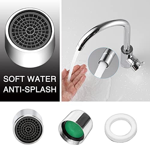 YIXISI 10 Pièces Mousseur Robinet M22, Filetage Intérieur Filtre à Robinet d'eau Accessoires avec Filtre en Acier Inoxydable et ABS, avec 10 Joint D'étanchéité, pour Cuisine, Salle de Bain