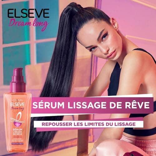 L’ORÉAL PARIS - Sérum Lissage de Rêve - Protecteur de Chaleur et Anti-Frisottis 24h - Enrichi en Kératine Végétale et Beurre de Cacao - Elseve Dream Long - 100 ml