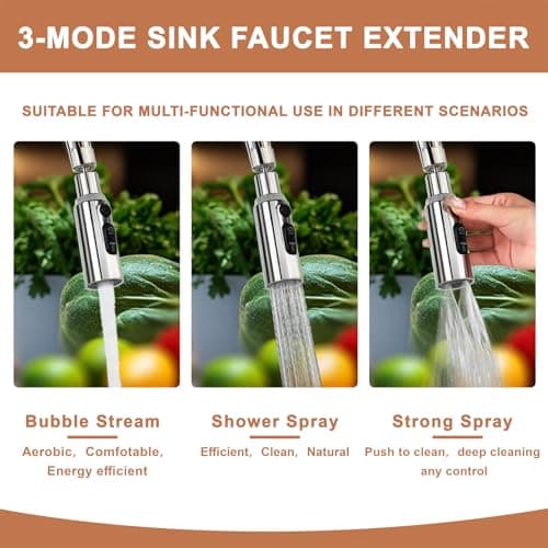 REZZI Aérateur de Robinet 3 Modes Rotatif 360° Tête Douchette Evier Cuisine Brise Jet Robinet Cuisine D'eau Pour Robinet Embout Robinet Cuisine Adaptateur Mousseur Robinet G1/2 FM22 M20 M22 M24