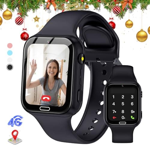 Fenamor 4G Montre Connectée Enfant GPS, 1.83" Montre Telephone avec Sim, SOS, 7 Jeux Montre Enfant Connectée, Montre Intelligente Enfant, Cadeaux de Noël pour garçons et Filles (Noir)