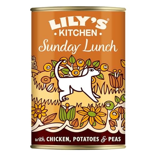 Lily's Kitchen Aliment humide naturel en boîte pour chiens adultes, Déjeuner dominical, recette sans céréales (6 x 400g Conserve)