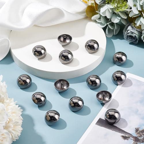 UNICRAFTALE 20 pièces Boutons à Tige en Alliage à 1 trous Boutons à Tige Demi-Ronde Boutons à Tige en Dôme Noir Boutons de Couture Métal pour Hommes Femmes Boutons de Vêtements pour Bricolage