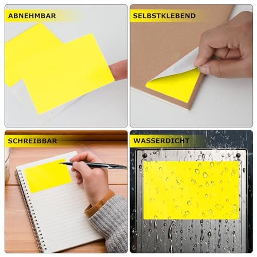 Étiquettes Autocollantes Étanches Jaunes Vinyle 75×50 mm 40 Pièces