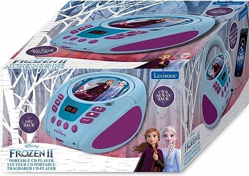 Lexibook Disney Frozen La Reine des Neiges Elsa Radio lecteur CD,Entrée line-in, Pile ou Secteur, Design aléatoire