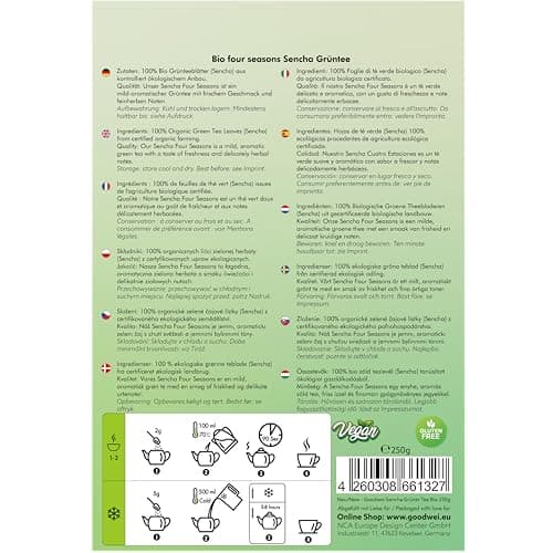 Thé vert Sencha Bio "Quatre Saisons" - Thé vert aromatique et - de 250g. Biologique, Naturel et Pur