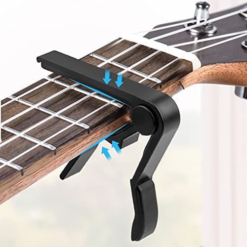 Capodastre Guitare Classique Electrique Folk Capo Guitare pour Guitare Acoustique et Electrique Guitare Occidentale Mandoline et Banjo Ukulélé | Noir