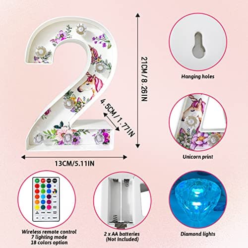 Beality Lettres Lumineuses, Licorne LED 18 Couleurs Changeantes 26 Lettres Lumineuse, Licorne Lumineuses pour Femme Filles Cadeau Anniversaire Noël Chambre à Coucher Fête Décoration (2)