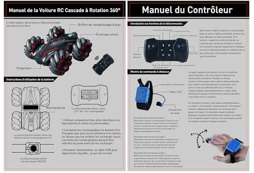 Bibykivn RC Voiture Stunt, 360°Rotation 2.4GHz Voiture Télécommandée Tout Terrain, 4WD Capteur de Gestes Jouet Voitures avec Lampe à pulvérisation LED pour 4-12 Ans Garçon Fille (Rouge)