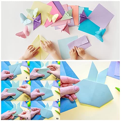 sourcing map 100 Feuilles Papier Origami Double Face Blanc crème 15 x 15 cm Carré Feuille pour Art Artisanat Projet, Débutants, Cadeaux