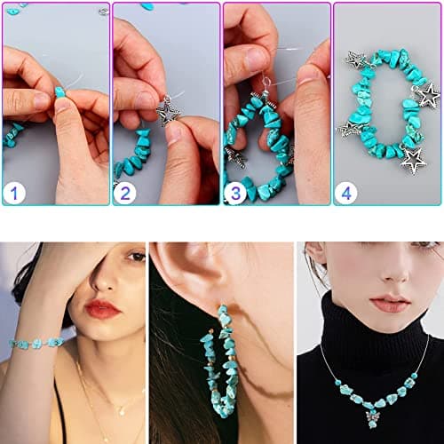 Lot de 300 perles en pierres précieuses avec trou - Perles irrégulières à enfiler - Avec trou - Pour la fabrication de bijoux, boucles d'oreilles, bagues, accessoires de bricolage (aventurine verte)
