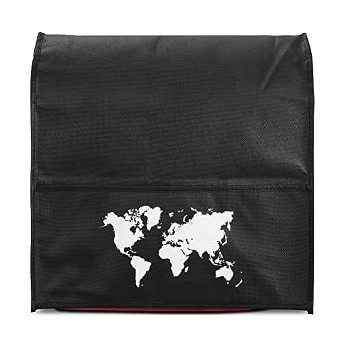 kwmobile Housse Compatible avec KitchenAid 4,3-4,8 Litre - Housse de Protection 35,5 x 35,5 x 22,5 cm avec 3 Poches pour Robot de Cuisine - Blanc-Noir