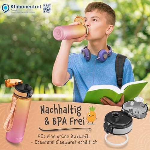 My Vesperbox - Minny - gourde pour enfant étanche - avec paille ou tamis - 350ml, 500ml - gourde en tritan léger - sans BPA - pour maternelle, école