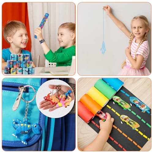 TAIXING 94 Pcs Cadeau Anniversaire Enfants Invites, Petit Cadeau Anniversaire Enfant Pinata Party Favors, Jouet Anniversaire Enfant Invite avec Tatouage Enfant, Balle Rebondissantes, Porte-Clés
