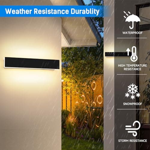 LED Applique Murale Interieur 2 * 10W Noir Appliques Murale Extérieur Blanc Chaud 3000K Moderne pour Chambre Salon Escalier Couloir Salle de Bain(Noire)