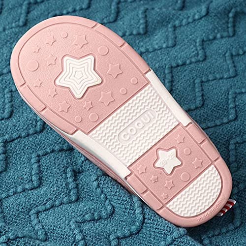 Cozozn Chausson Enfant Fille Pantoufles Hiver Chaussures Chaudes pour La Maison en Fille, Licorne Rose Rouge, Taille 25/26 EU=26/27 CN