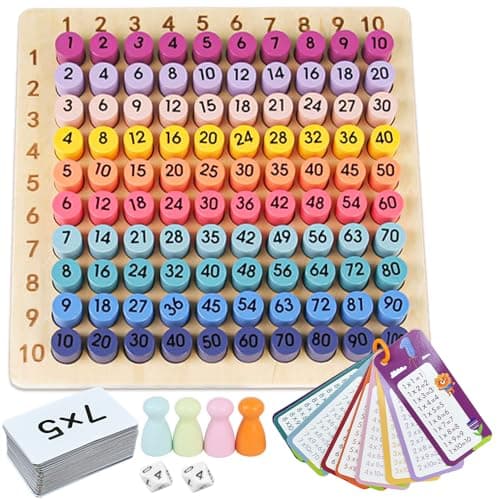 Tableau de Multiplication 1 x 1 Montessori Maths Jouet Éducatif Mathématiques Jeu d'apprentissage des Nombres Montessori Mathématique Jeu De Cartes Jouets Montessori Cadeaux pour Apprendre à Compter
