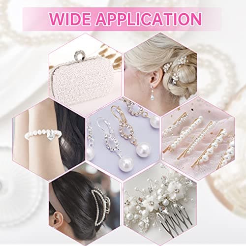 1320 Perle Artificielle Blanche, Perles de Nacrées Assorties Blanc, Perles Lisses en Satin, Perles Rondes Imitation, pour DIY Bijoux Collier Bracelet D'oreilles Fabrication de Bijoux - 4 6 8 10mm