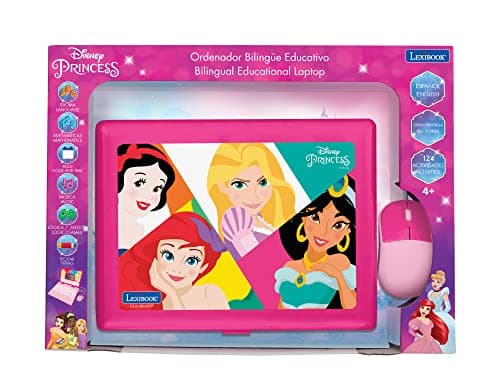 LEXIBOOK JC598DPi2 Disney Princess-Jouet éducatif et bilingue pour Ordinateur Portable 124 activités d'apprentissage (français Non Garanti)