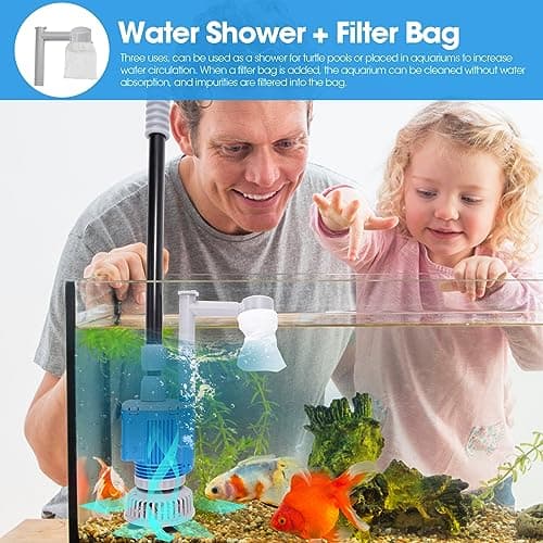 Weigudoc 6 en 1 Aspirateur Aquarium Electrique, Kit de Nettoyage de Gravier, Réservoir à Poisson Changeur d'eau Filtre pour Changement d'eau et Lavage Sable