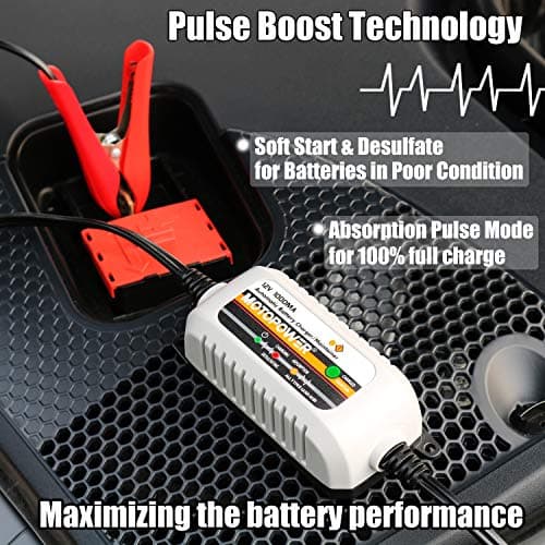 MOTOPOWER MP00205B 12V 1000mA Chargeur/Mainteneur de Batterie entièrement Automatique
