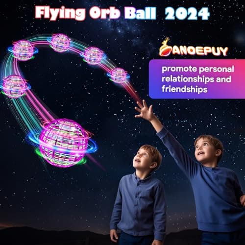 ANOEPUY Boule Volante,Jouet Lumineux, Boule Magique,Magique Mini Drone Cadeau Enfant,Flying Boomerang Hand Spinner Jeux Extérieur Intérieur Enfant (Violet)