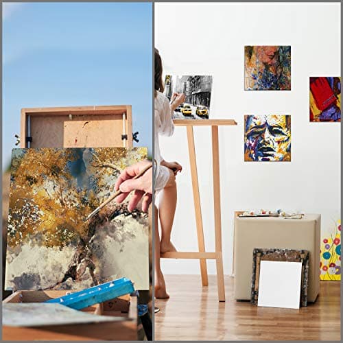 Belle Vous Lot de 7 Toile a Peindre - 25 x 25 cm - Petite Toile Vierge Préétirée – Idéales pour la Peinture à l’Huile, Acrylique et pour le Dessin et Croquis