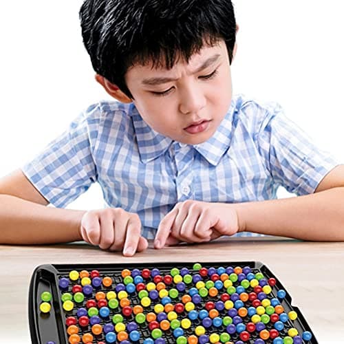 Puzzle Magic Chess Board Rainbow Ball Elimination Game avec 241Pcs Rainbow Bead Extra-Large Jeux d'échecs pour Enfants et Adultes