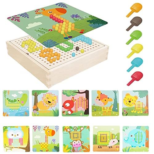 SunAurora Jeu de mosaïque pour enfants, avec 240 perles à emboîter, jeu éducatif créatif pour garçons et filles à partir de 2 ans