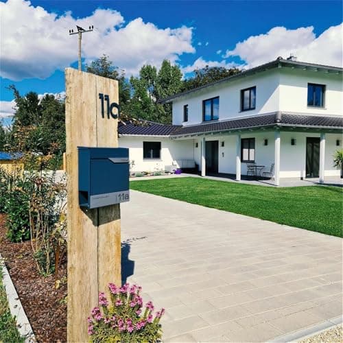 Metzler Boîte aux Lettres Murale avec Porte-nom, Design Moderne avec Compartiment à journaux Anthracite RAL 7016, Personnalisable avec Plaque Nominative en Acier Inoxydable V2A | Modèle Siebert...