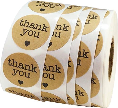Kraft Naturel Brun Thank You Autocollants, 25 mm 1 Pouce Étiquettes Circulaires 500 Paquet