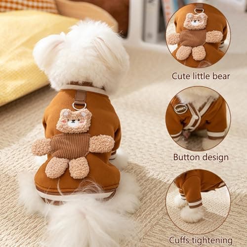 Galatée Pull pour Chien, Vêtements pour Chien avec Anneau en D, Manteau De Veste De Pull Chaud d'hiver pour Chien, Pull pour Petit Chien, Sweat-Shirt Doux pour Petits Chiens Et Chats(M, Bleu)