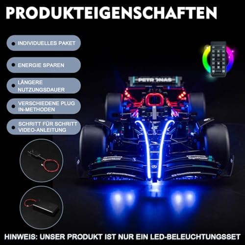 Kit d'éclairage LED avec télécommande pour Lego 42171 Mercedes-AMG F1 W14 E Performance (pas Lego), kit d'éclairage LED pour Lego Technic Mercedes-AMG F1 W14 E Performance Jouet créatif