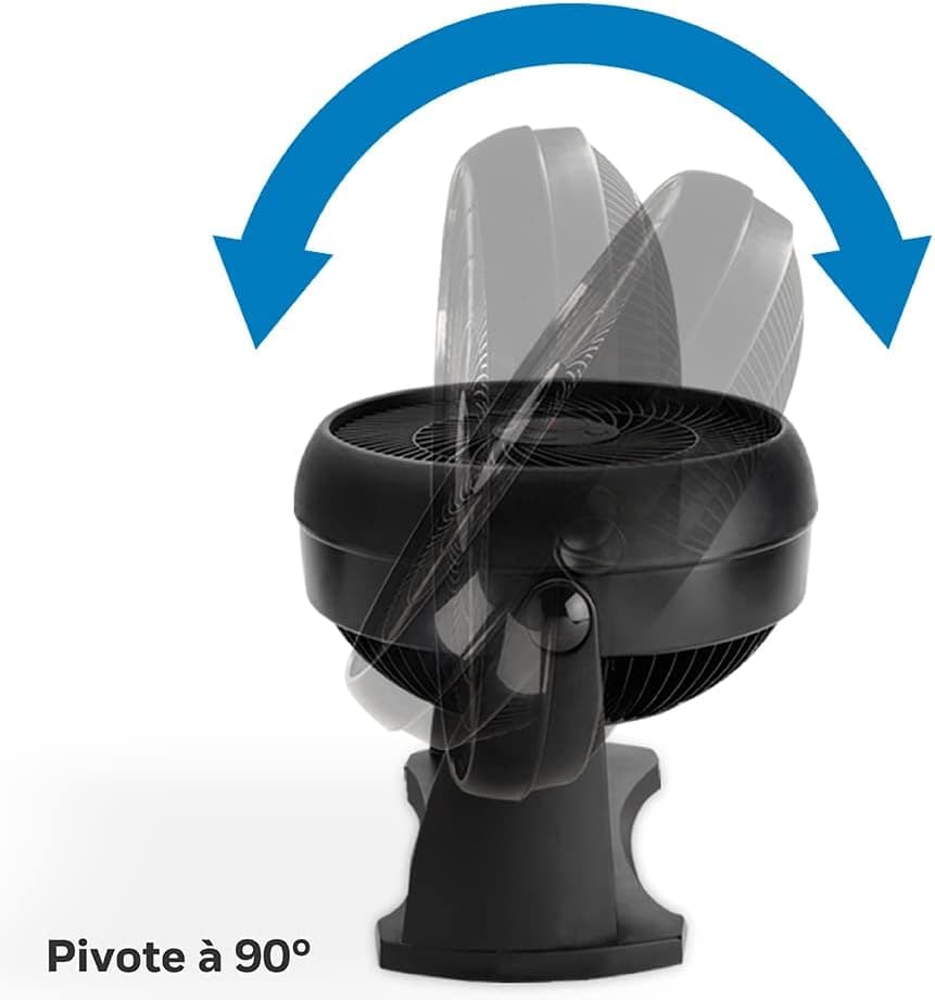 Honeywell ventilateur TurboForce Power (fonctionnement silencieux pour rafraîchissement, inclinaison variable à 90°, 3 vitesses, option de fixation murale, ventilateur de table) HT900