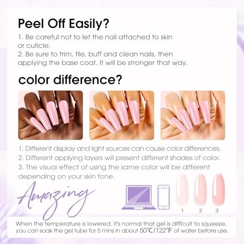 ROSALIND Gel pour Extension d’ongle 60ml, Puce Gel Construction Ongle UV, Poligel à Ongle Gel Nail Art pour les débutant, Professionnel et Salon de Manucure, Cadeau Pour les Amateurs