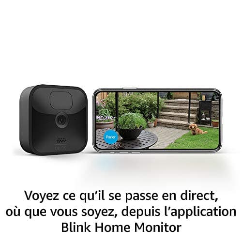 Blink Outdoor, Caméra de surveillance extérieure HD sans fil, résistante aux intempéries, avec deux ans d'autonomie et détection des mouvements, fonctionne avec Alexa | Kit 1 caméra