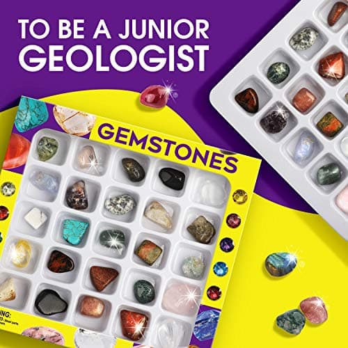 XXTOYS - Collection de 25 Pierre Precieuses pour Développement de l'imagination -Véritables minéraux Coffret naturels