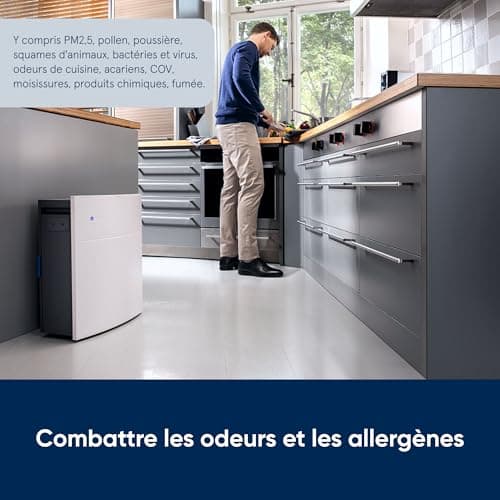 BLUEAIR Purificateur d'air Blueair Classic 280i, purificateur filtre à air auto HEPA SilentTM, système de filtration SmokeBlock jusqu'à 52 m2, blanc