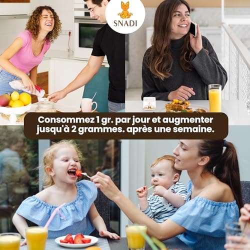 Snadi - Probiotiques et Prébiotiques Solubles Avancés | 100 gr | 390 Milliards UFC | COMPLEXE AROGYA INMUNDIGEST | Fibre Prébiotique 90g | Santé Digestive et Immunitaire | Convient à Tous les Âges