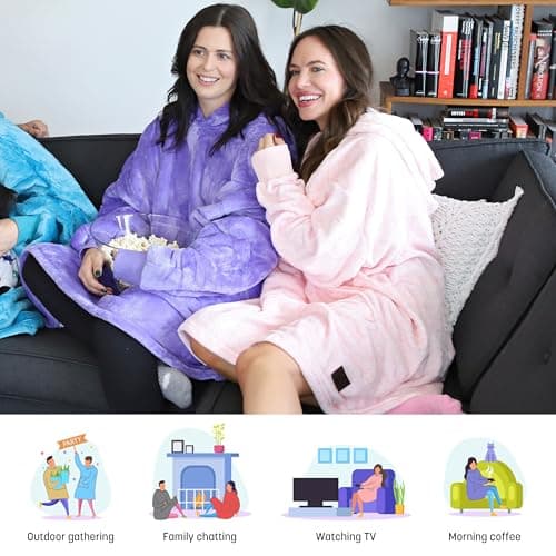 Catalonia Classy Sweat à Capuche Couverture surdimensionné, Pull en Molleton géant avec Grande Poche Avant, Super Doux Chaud Confortable pour Adultes Hommes Femmes épouse Petite Amie
