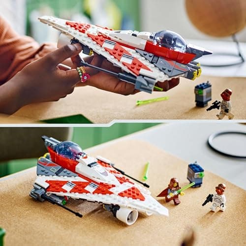 LEGO Star Wars Le Chasseur Stellaire de Jedi Bob - Véhicule à Construire pour Enfants - Vaisseau en Briques avec Minifigurines à Collectionner - Cadeau pour Les Filles et Les Garçons dès 8 Ans 75388