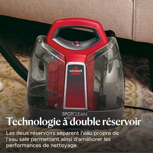 BISSELL SpotClean ProHeat, Shampouineuse Canapé, Moteur Puissant de 330W, Design Compact, avec Technologie HeatWave, Nettoyeur pour Tapis, Moquettes, Meubles, Tissus, Voiture & Plus Encore, 36988