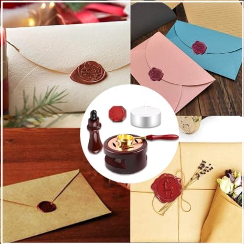 Homefantasy 405 Pièces Kit de Cire à Cacheter,Perles de Cire à Cacheter,Sceaux de Cire Octogonaux,Cire Sceau,Sceau Timbre Cire,pour Emballage Cadeau,Mariage Carte,Cartes Invitation
