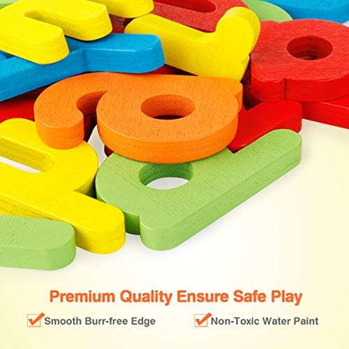 Coogam Voir Orthographe Jouet d'apprentissage en Bois ABC Alphabet Flash Cartes Correspondant Forme Lettre Jeux Montessori Préscolaire Tige Jouets Éducatifs Cadeau pour Tout-Petits Enfants