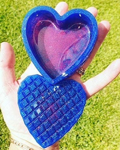 Finelnno Moule Silicone Resine Epoxy Boîte de Rangement Coquille de Stockage Cœur de Maquillage pour Coulée De Bijoux Porte-Stylo Bougeoir Plateau